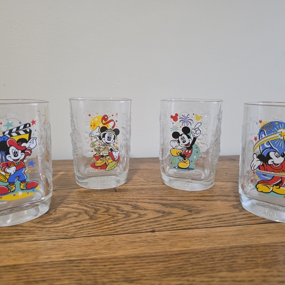 Disney Mickey Mouse Glass Tumbler Set - Multicolor